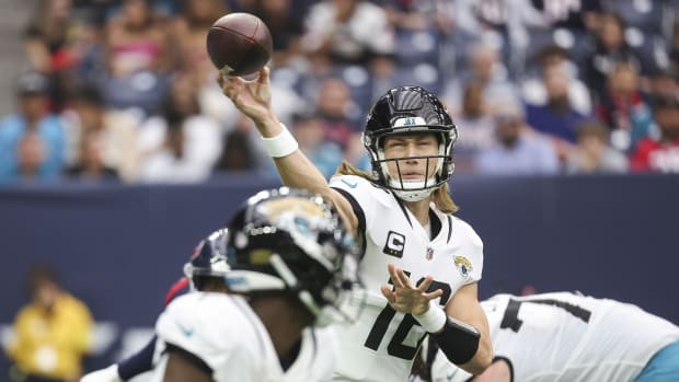 Jaguars quarterback Trevor Lawrence against the Texans in Week 17.